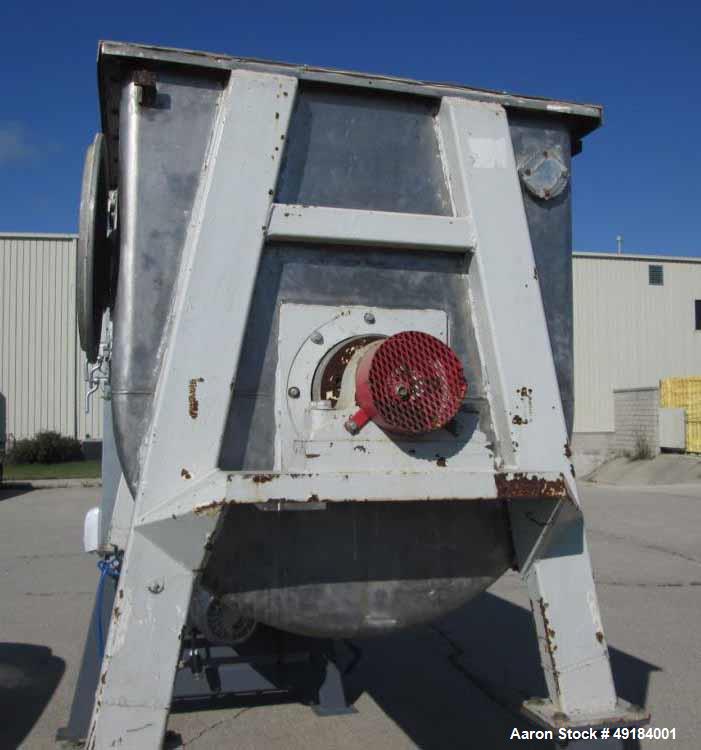 Used Pillsbury Company Double Spiral Ribbon Blender. Approximate 128 cubic feet. 304 stainless steel. Non-jacketed trough approximately 123-1/2" long x 45" wide x 50" deep. Approximate 10" diameter s...