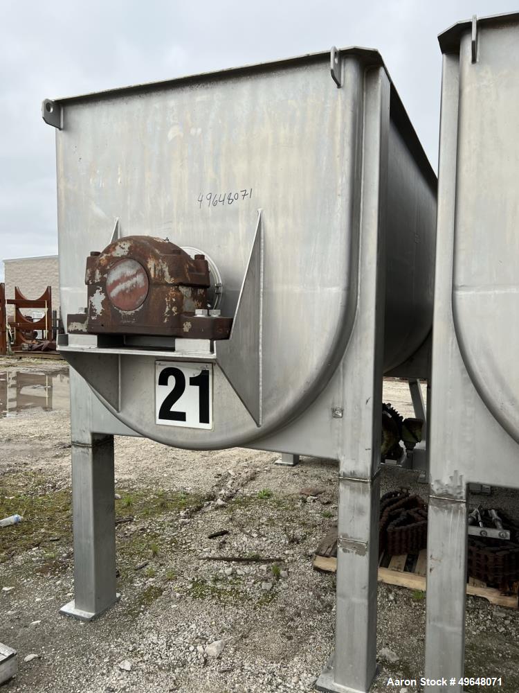 Used- 316 Stainless Steel Double Spiral Ribbon Blender. Approximate 270 Cubic Foot working capacity. Non-Jacketed trough app...