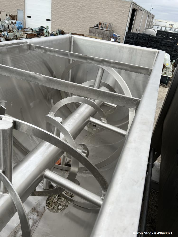 Used- 316 Stainless Steel Double Spiral Ribbon Blender. Approximate 270 Cubic Foot working capacity. Non-Jacketed trough app...