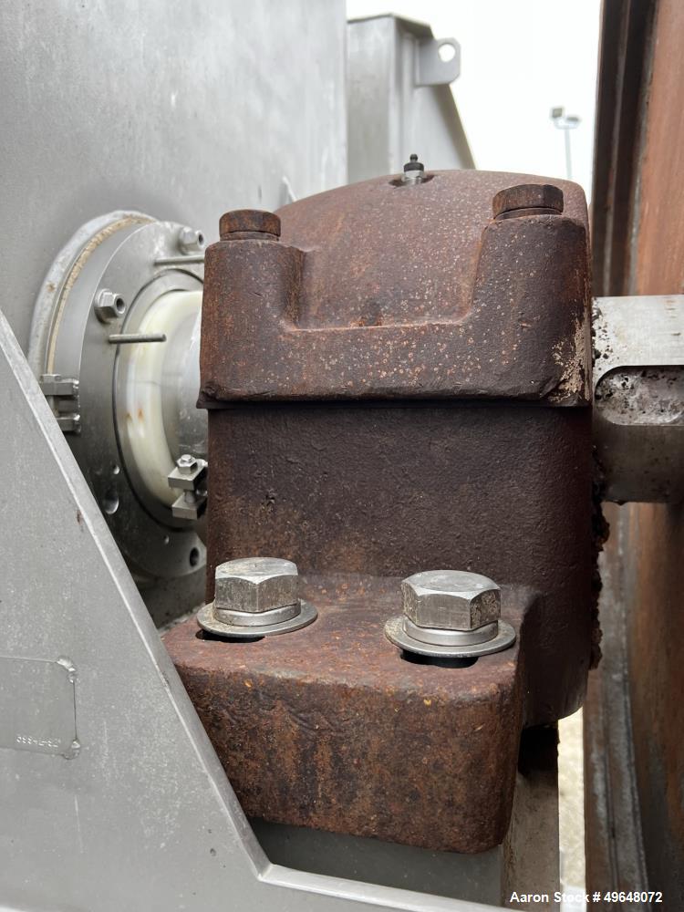 Used 316 Stainless Steel Double Spiral Ribbon Blender. Approximate 270 Cubic Foot working capacity. Non-Jacketed trough approximately 144" L x 60" W x 66" Deep. Open top, no cover. Approximate 10" di...