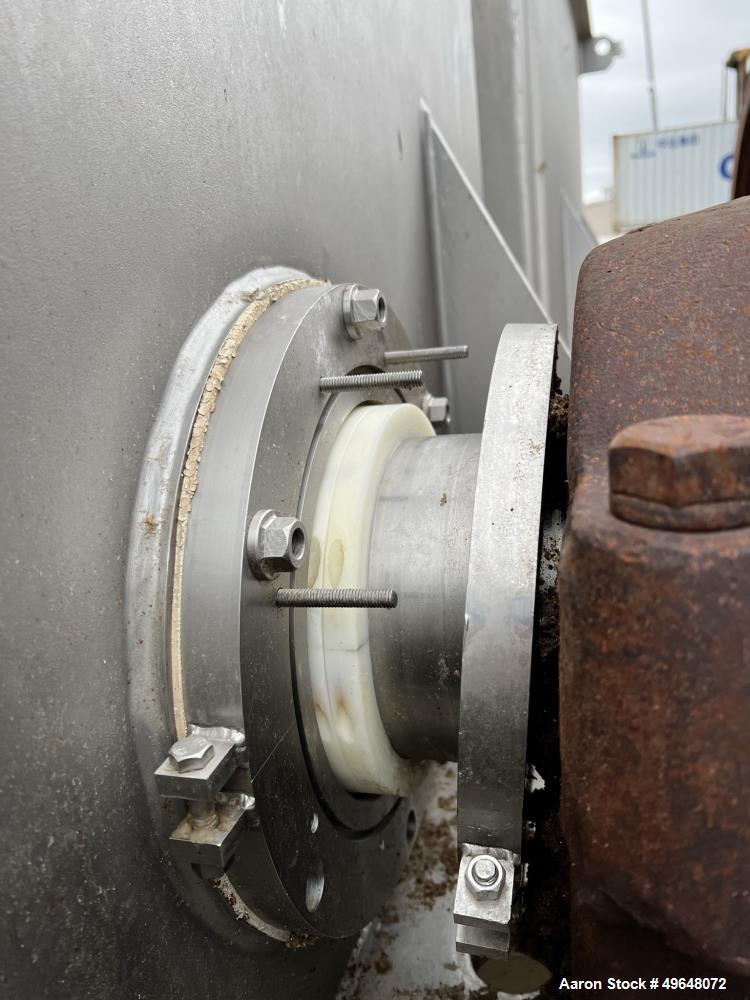 Used 316 Stainless Steel Double Spiral Ribbon Blender. Approximate 270 Cubic Foot working capacity. Non-Jacketed trough approximately 144" L x 60" W x 66" Deep. Open top, no cover. Approximate 10" di...