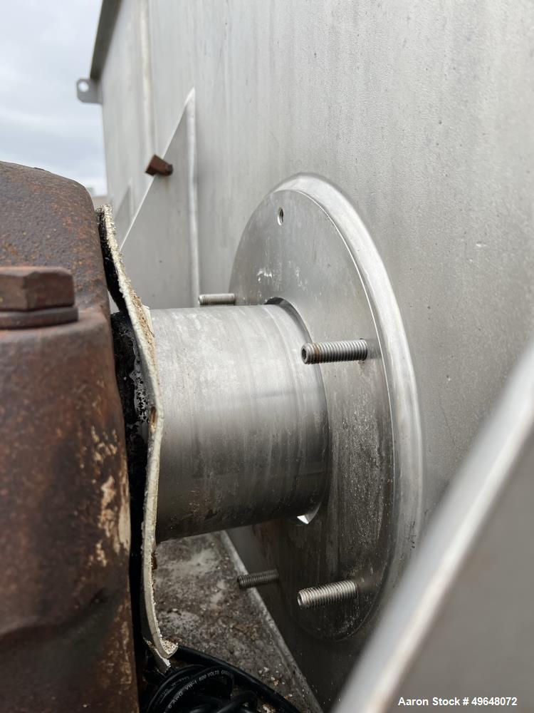 Used 316 Stainless Steel Double Spiral Ribbon Blender. Approximate 270 Cubic Foot working capacity. Non-Jacketed trough approximately 144" L x 60" W x 66" Deep. Open top, no cover. Approximate 10" di...