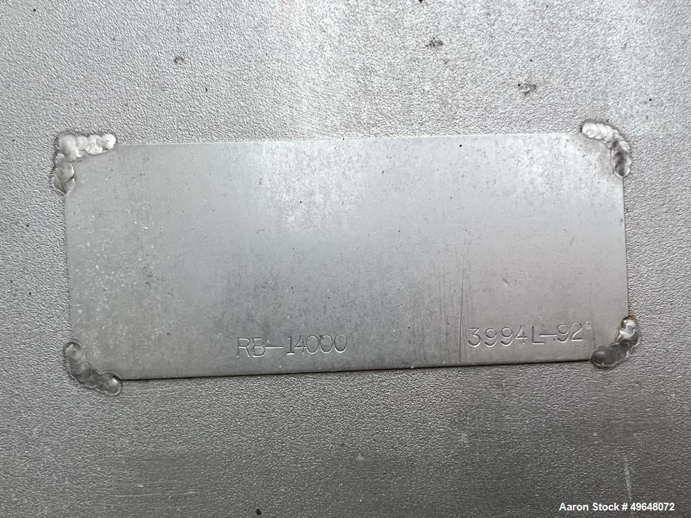 Used 316 Stainless Steel Double Spiral Ribbon Blender. Approximate 270 Cubic Foot working capacity. Non-Jacketed trough approximately 144" L x 60" W x 66" Deep. Open top, no cover. Approximate 10" di...