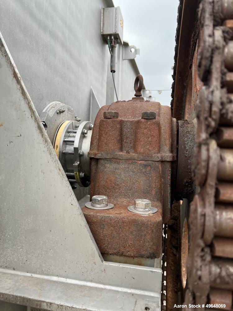 Used 316 Stainless Steel Double Spiral Ribbon Blender. Approximate 270 Cubic Foot working capacity. Non-Jacketed trough approximately 144" L x 60" W x 66" Deep. Open top, no cover. Approximate 10" di...