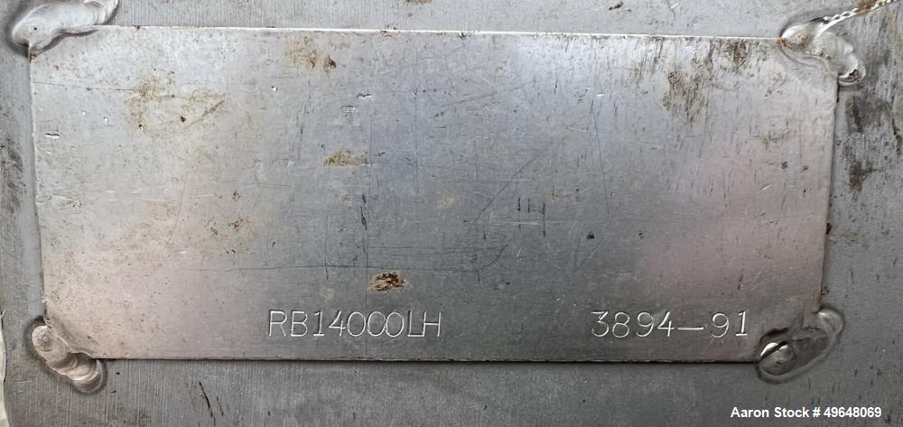 Used 316 Stainless Steel Double Spiral Ribbon Blender. Approximate 270 Cubic Foot working capacity. Non-Jacketed trough approximately 144" L x 60" W x 66" Deep. Open top, no cover. Approximate 10" di...