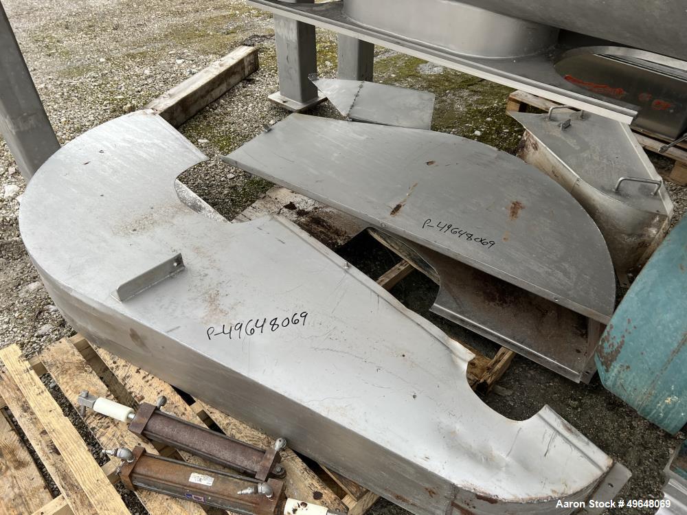 Used 316 Stainless Steel Double Spiral Ribbon Blender. Approximate 270 Cubic Foot working capacity. Non-Jacketed trough approximately 144" L x 60" W x 66" Deep. Open top, no cover. Approximate 10" di...