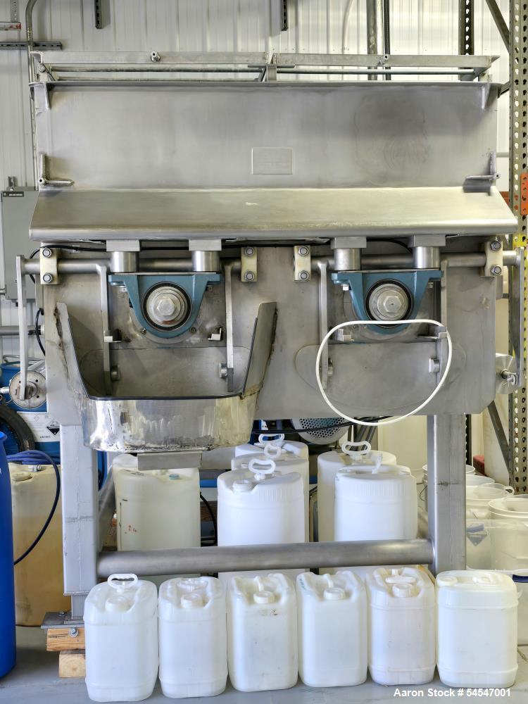 Used Rietz RS-28-K5408 Dual Shaft Double Ribbon Blender – 60 Cu. Ft. Working Capacity – 304 Stainless Steel