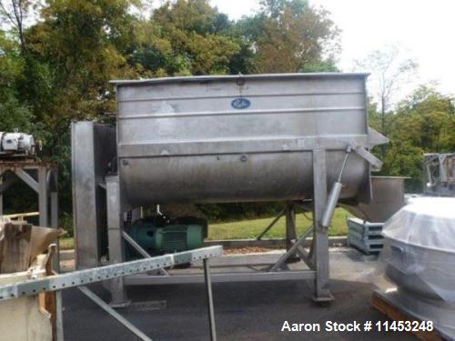 Used Stainless Steel Rietz Twin Shaft Ribbon Blender, Model RS40-K-3410, 250 cubic feet