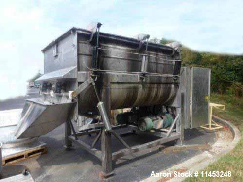 Used- Stainless Steel Rietz Twin Shaft Ribbon Blender, Model RS40-K-3410, 250 cubic feet