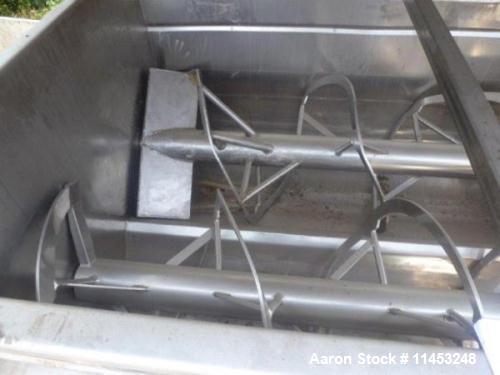 Used Stainless Steel Rietz Twin Shaft Ribbon Blender, Model RS40-K-3410, 250 cubic feet