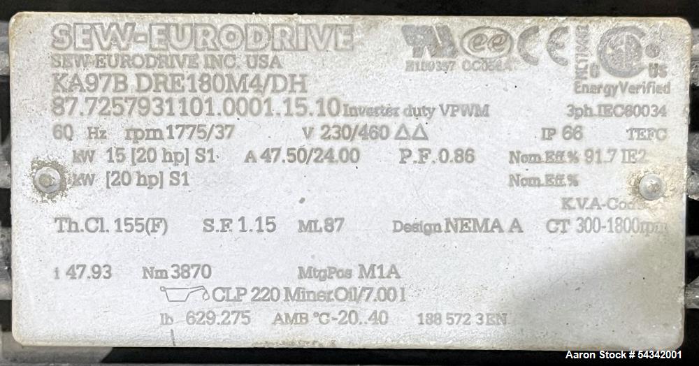 Used Ross 52 Cu Ft Stainless Steel Ribbon Blender – Model RB42-52SS