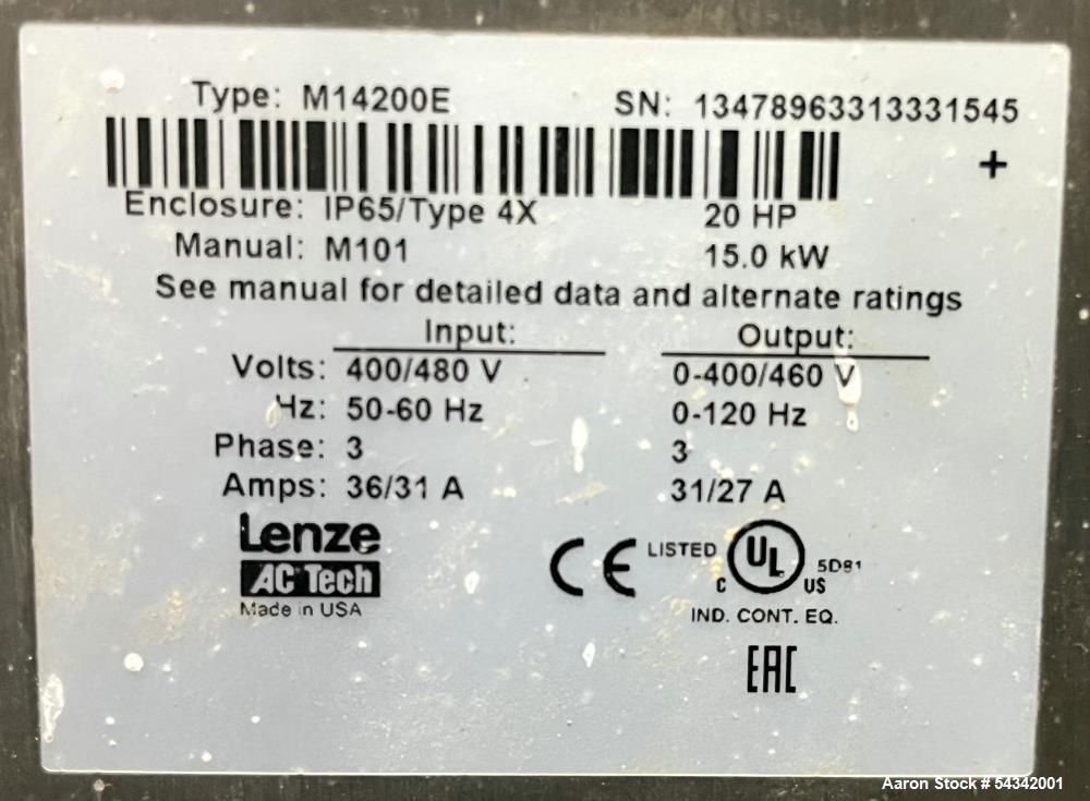 Used Ross 52 Cu Ft Stainless Steel Ribbon Blender – Model RB42-52SS