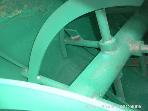 Used S. Howes Double Spiral Ribbon Blender, model M-244, 14.1 cubic feet working capacity, carbon steel. Non-jacketed trough 24" wide x 48" long x approximately 26" deep. 3" diameter shaft. Inner rib...