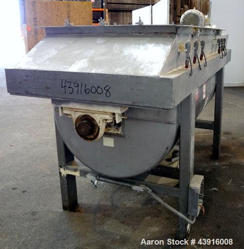 Used S. Howes Sanimix Double Spiral Ribbon Blender, Model S-366, 47.8 Cubic Feet Working Capacity, 304 Stainless Steel.  Non-jacketed trough 36" wide x 72" long x approximately 40" deep.         4-1/...