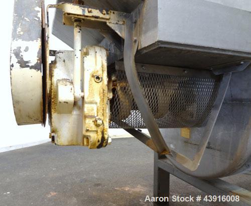 Used S. Howes Sanimix Double Spiral Ribbon Blender, Model S-366, 47.8 Cubic Feet Working Capacity, 304 Stainless Steel.  Non-jacketed trough 36" wide x 72" long x approximately 40" deep.         4-1/...