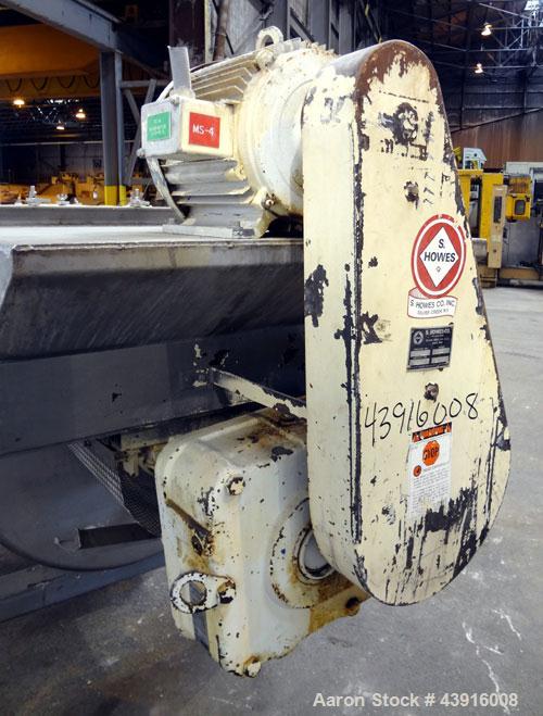 Used S. Howes Sanimix Double Spiral Ribbon Blender, Model S-366, 47.8 Cubic Feet Working Capacity, 304 Stainless Steel.  Non-jacketed trough 36" wide x 72" long x approximately 40" deep.         4-1/...