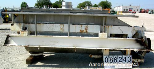 Used S Howes Double Spiral Ribbon Blender, Model S488, 113 Cubic Feet Working Capacity, 304 Stainless Steel. Non-jacketed trough 48" wide x 96" long x approximately 54" deep. 6" diameter shaft, inner...