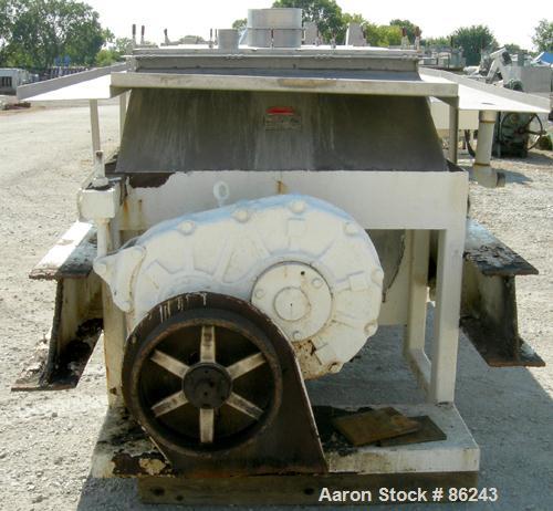 Used S Howes Double Spiral Ribbon Blender, Model S488, 113 Cubic Feet Working Capacity, 304 Stainless Steel. Non-jacketed trough 48" wide x 96" long x approximately 54" deep. 6" diameter shaft, inner...