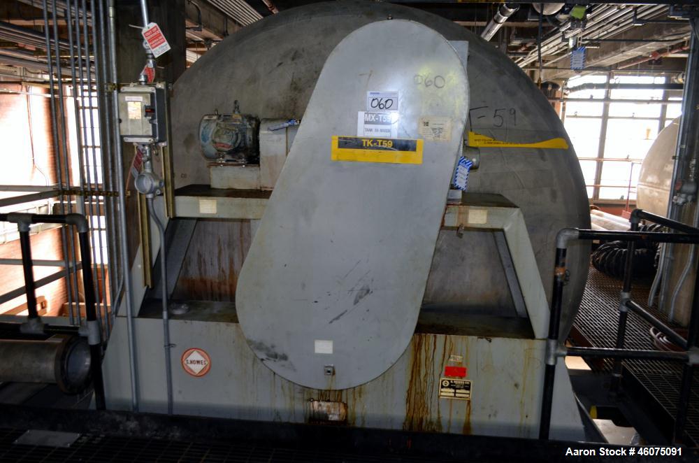 Used S. Howes Ribbon Blender, Approximate 1700 Total Cubic Feet, Stainless Steel. Enclosed horizontal tank approximate 120" diameter x 240" straight side, dished ends, internal rated 15 psi at 100 de...