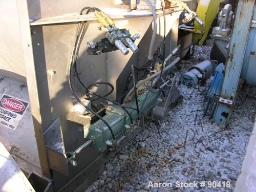 Used Scott Equipment Ribbon Blender, Model GHMA6613, 300 Cubic Feet, 304 Stainless Steel. Non-jacketed trough 66" wide x 13' long. Outboard roller bearings, air purge seals. Top cover. Drop bottom di...