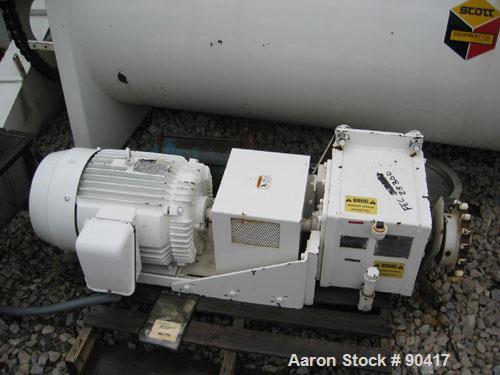 USED: Scott ribbon blender, model SHRM4810, 125 cubic feet, carbon steel. Non-jacketed trough 48" wide x 10' long. Outboard roller bearings, packing glands. Top cover. 10" end obttom outlet. Chain dr...
