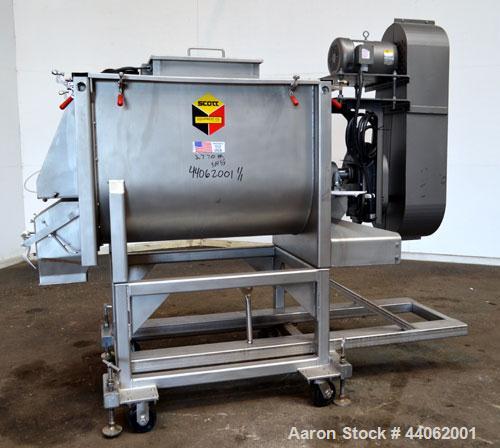 Used- Scott Equipment Paddle/Ribbon Blender, Model SPRM304SS, 20 Cubic Feet Working Capacity, 304 Stainless Steel. Non-jacke...