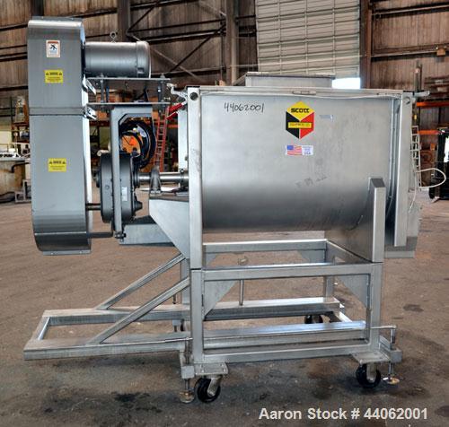 Used- Scott Equipment Paddle/Ribbon Blender, Model SPRM304SS, 20 Cubic Feet Working Capacity, 304 Stainless Steel. Non-jacke...