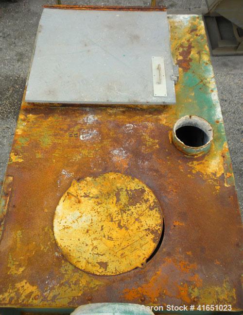 Used Scott Equipment Paddle/Ribbon Blender, model SPRM487, 99 cubic feet working capacity, carbon steel. Non-jacketed trough 48" wide x 84" long x approximately 52" deep. 7" diameter shaft. Single ri...