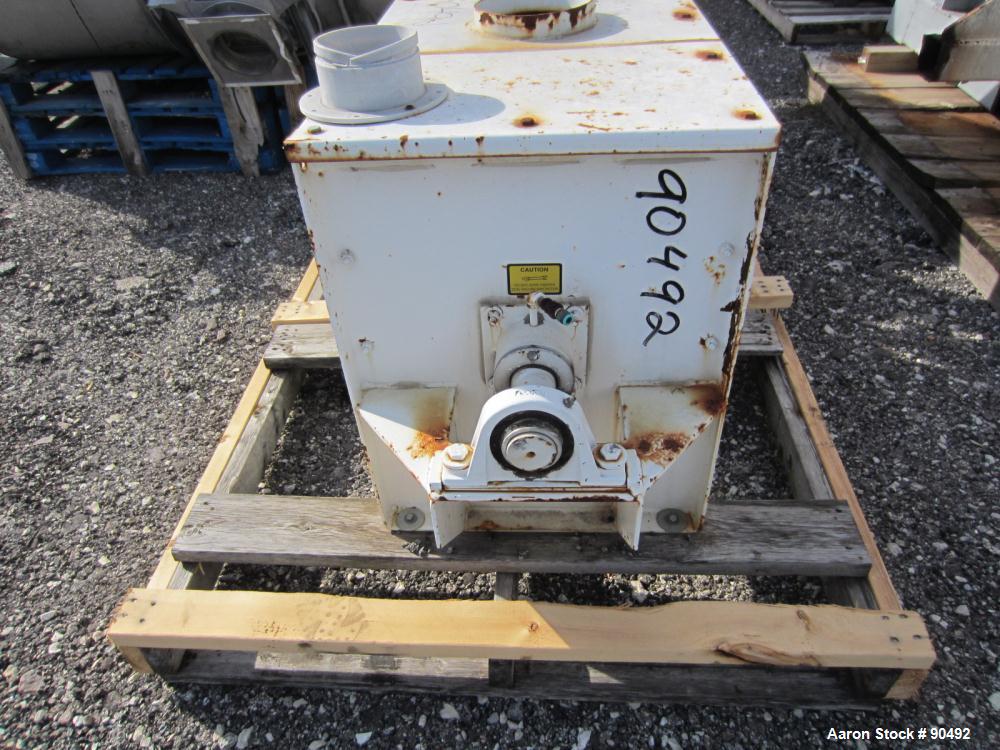 Used Scott Equipment Company Double Spiral Ribbon Blender, Model SRM183, 6 Cubic Feet, Carbon Steel. Non-jacketed trough 18" wide x 36" long x approximately 20" deep. 2-1/2" diameter shaft, inner rib...