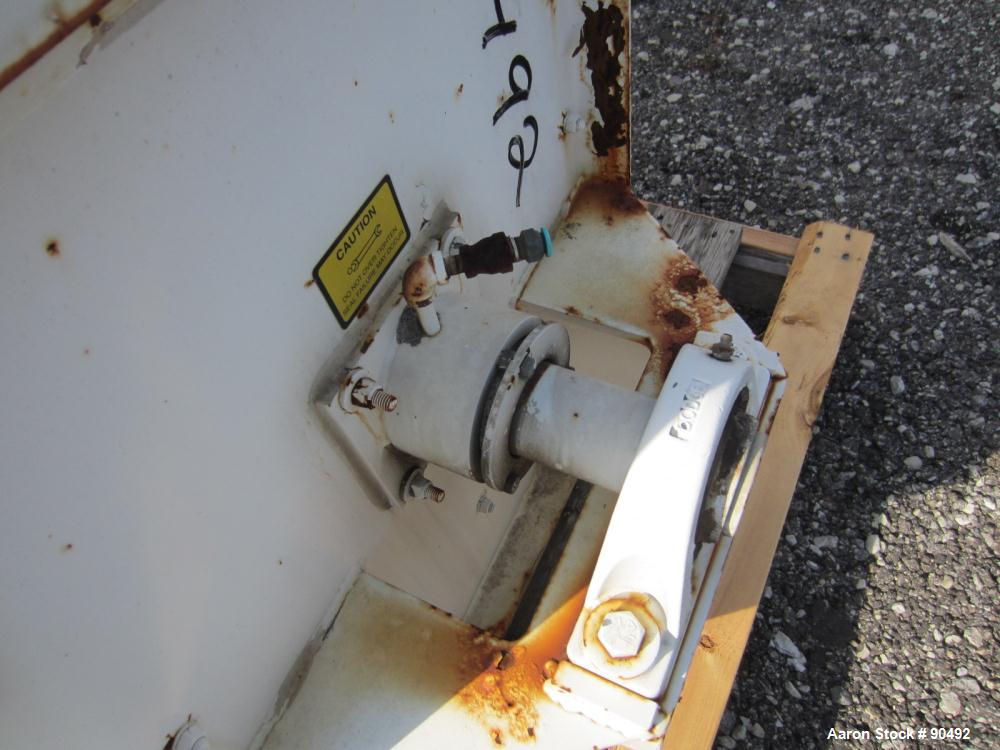 Used Scott Equipment Company Double Spiral Ribbon Blender, Model SRM183, 6 Cubic Feet, Carbon Steel. Non-jacketed trough 18" wide x 36" long x approximately 20" deep. 2-1/2" diameter shaft, inner rib...