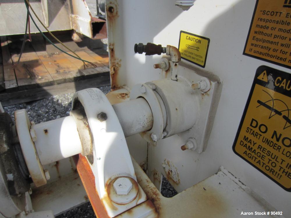 Used Scott Equipment Company Double Spiral Ribbon Blender, Model SRM183, 6 Cubic Feet, Carbon Steel. Non-jacketed trough 18" wide x 36" long x approximately 20" deep. 2-1/2" diameter shaft, inner rib...
