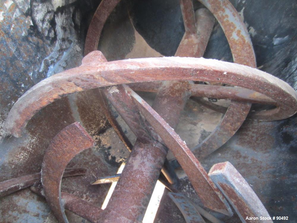 Used Scott Equipment Company Double Spiral Ribbon Blender, Model SRM183, 6 Cubic Feet, Carbon Steel. Non-jacketed trough 18" wide x 36" long x approximately 20" deep. 2-1/2" diameter shaft, inner rib...