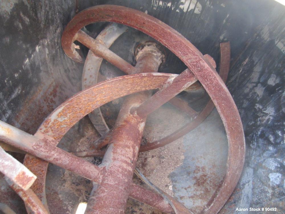 Used Scott Equipment Company Double Spiral Ribbon Blender, Model SRM183, 6 Cubic Feet, Carbon Steel. Non-jacketed trough 18" wide x 36" long x approximately 20" deep. 2-1/2" diameter shaft, inner rib...