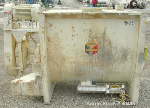 USED: Scott Equipment Co double spiral ribbon blender, model SRM404SS, 35 cubic feet, 304 stainless steel. Non-jacketed trough 40" wide x 48" long x approximately 46" deep. 5" diameter shaft, inner r...