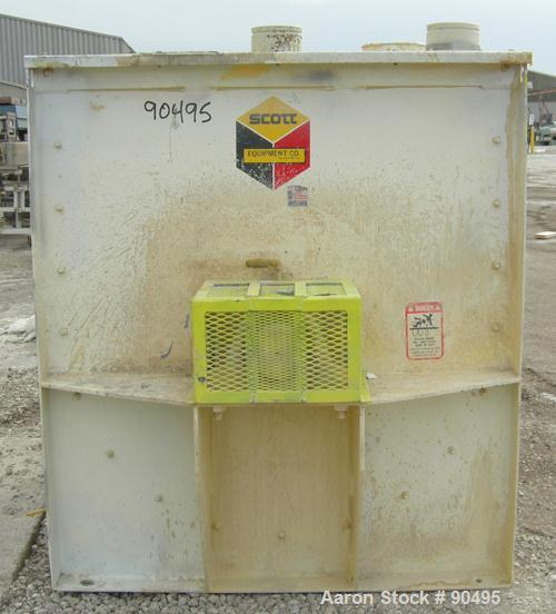 USED: Scott Equipment Co double spiral ribbon blender, model SRM404SS, 35 cubic feet, 304 stainless steel. Non-jacketed trough 40" wide x 48" long x approximately 46" deep. 5" diameter shaft, inner r...
