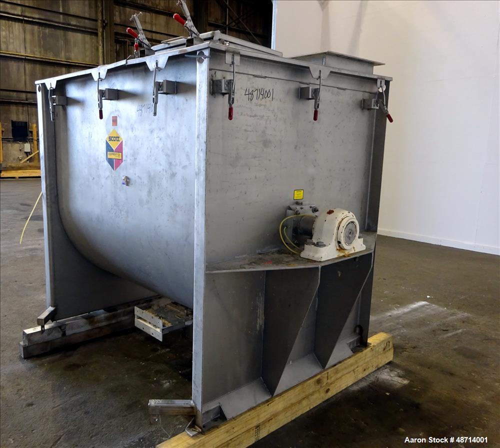 Used Scott Double Spiral Ribbon Blender, Model GHRM4485SS, Approximate 70 Cubic