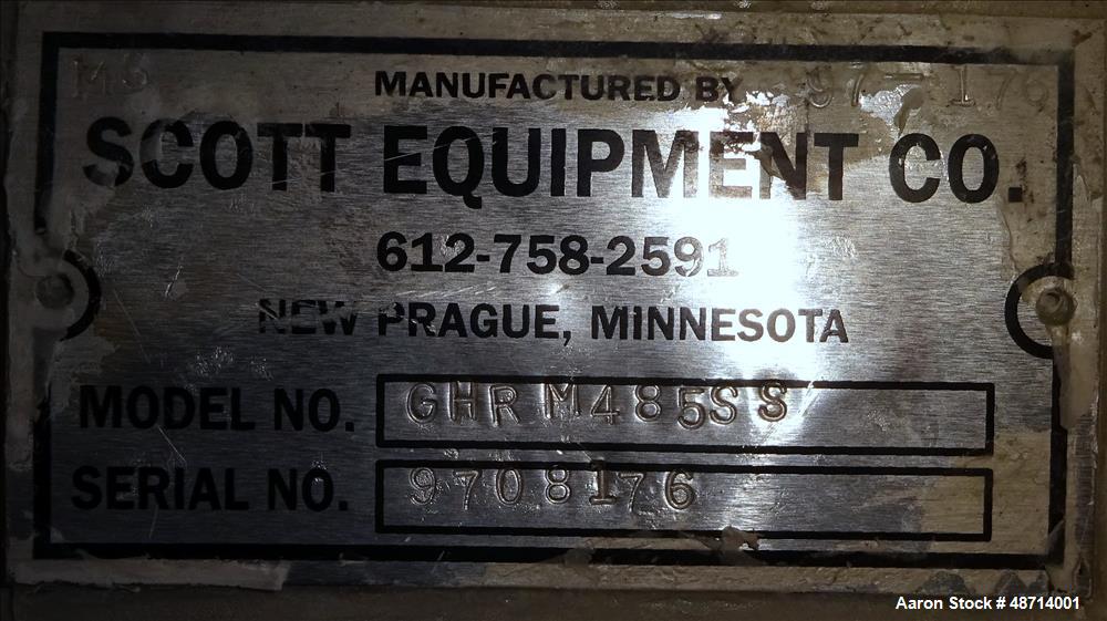 Used Scott Double Spiral Ribbon Blender, Model GHRM4485SS, Approximate 70 Cubic