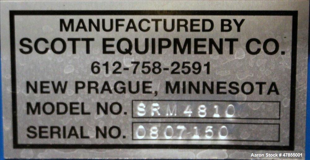 Used Scott Equipment Company, Model SRM 4810, Single Ribbon Blender