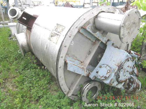 USED: 100 cubic foot Sprout Bauer blender - dryer, stainless steel construction. Approximately 48" diameter x 90" straight side with cone bottom that is perforated and contains screens. 12" diameter ...