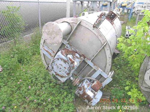 USED: 100 cubic foot Sprout Bauer blender - dryer, stainless steel construction. Approximately 48" diameter x 90" straight side with cone bottom that is perforated and contains screens. 12" diameter ...