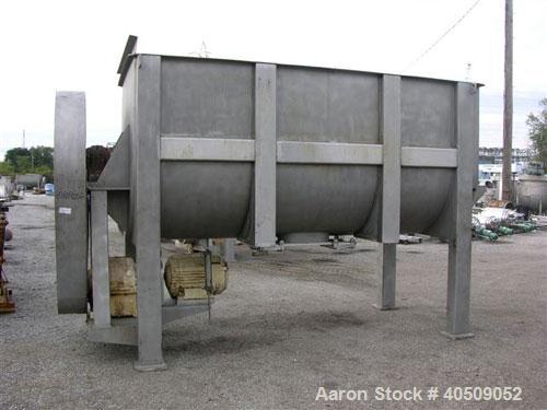 Used- Sprout Waldron Double Spiral Ribbon Blender, Model 14,000#, 267 Cubic Feet Working Capacity, 304 Stainless Steel. Non-...