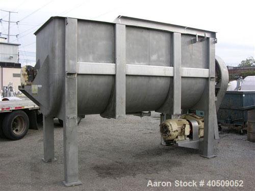 Used- Sprout Waldron Double Spiral Ribbon Blender, Model 14,000#, 267 Cubic Feet Working Capacity, 304 Stainless Steel. Non-...