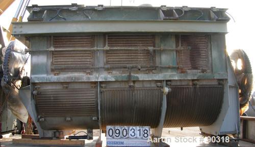 Used Sprout Waldron Double Spiral Ribbon Blender, Model B-340, 340 cubic foot working capacity, 316 stainless steel.  Jacketed trough 132" long x 76" wide x approximately 84" deep.  10" diameter shaf...