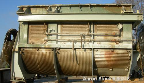 Used Sprout Waldron Double Spiral Ribbon Blender, Model B-340, 340 cubic foot working capacity, 316 stainless steel.  Jacketed trough 132" long x 76" wide x approximately 84" deep.  10" diameter shaf...