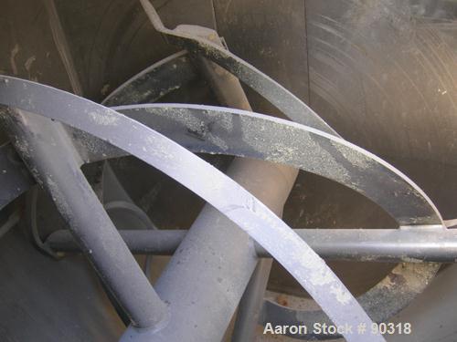 Used Sprout Waldron Double Spiral Ribbon Blender, Model B-340, 340 cubic foot working capacity, 316 stainless steel.  Jacketed trough 132" long x 76" wide x approximately 84" deep.  10" diameter shaf...