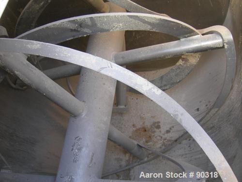 Used Sprout Waldron Double Spiral Ribbon Blender, Model B-340, 340 cubic foot working capacity, 316 stainless steel.  Jacketed trough 132" long x 76" wide x approximately 84" deep.  10" diameter shaf...