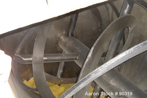 Used Sprout Waldron Double Spiral Ribbon Blender, Model B-340, 340 Cubic Foot Working Capacity, 316 Stainless Steel. Non -jacketed trough 132" long x 76" wide x approximately 84" deep. 10" diameter s...