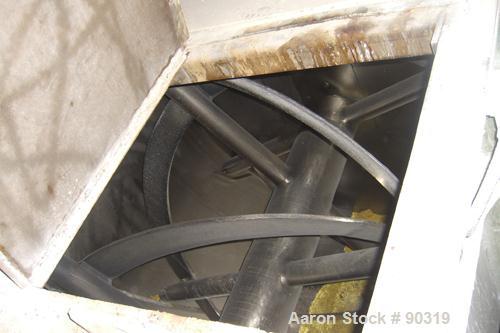Used Sprout Waldron Double Spiral Ribbon Blender, Model B-340, 340 Cubic Foot Working Capacity, 316 Stainless Steel. Non -jacketed trough 132" long x 76" wide x approximately 84" deep. 10" diameter s...