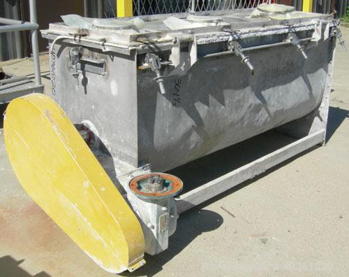 Used- Stricklin Company Ribbon Blender, 21 Cubic Feet, 304 Stainless Steel. Non-jacketed trough 24'' wide x 72'' long x appr...