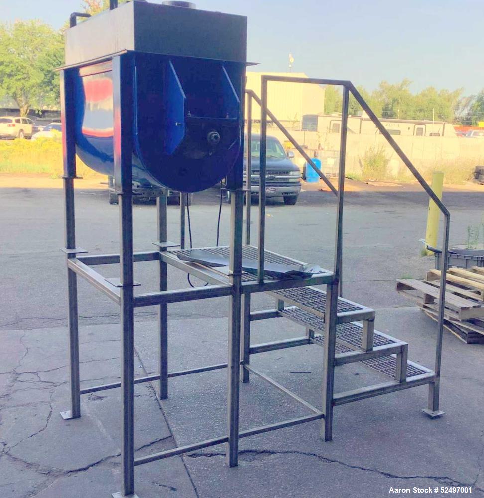 Used- Double Spiral Ribbon Mixer / Blender, Approximately 10 Cubic Feet, 304 Stainless Steel. Double spiral ribbon, driven b...